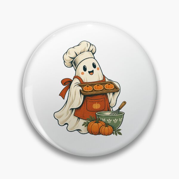 Item preview, Ghost Baker with Pumpkin Cookies - Cute Halloween Baking designed and sold by cybersilverhand.