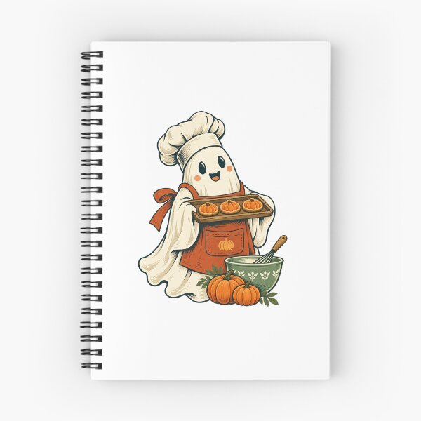 Item preview, Ghost Baker with Pumpkin Cookies - Cute Halloween Baking designed and sold by cybersilverhand.