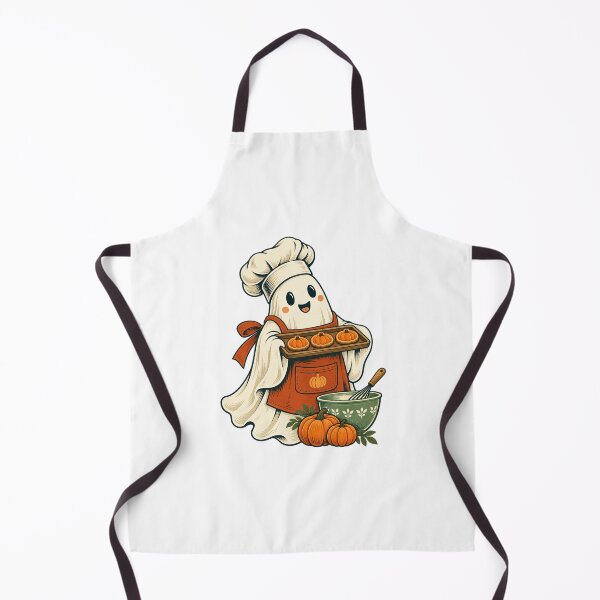 Item preview, Ghost Baker with Pumpkin Cookies - Cute Halloween Baking designed and sold by cybersilverhand.