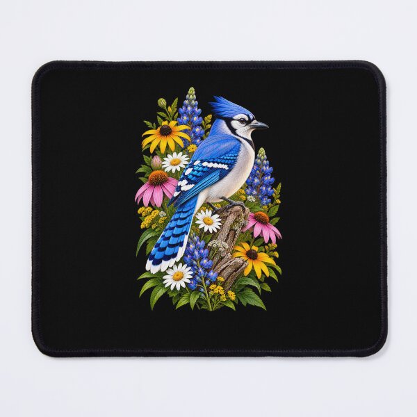 Item preview, Blue Jay Surrounded by Wildflowers designed and sold by RockitBaby.