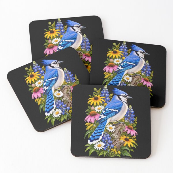 Item preview, Blue Jay Surrounded by Wildflowers designed and sold by RockitBaby.