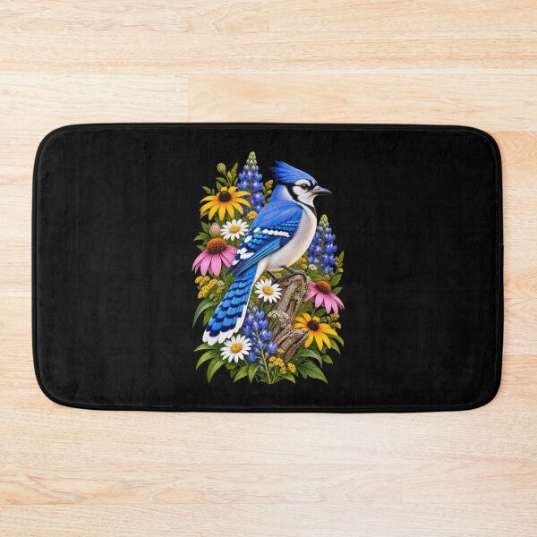 Item preview, Blue Jay Surrounded by Wildflowers designed and sold by RockitBaby.
