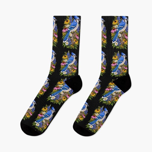 Item preview, Blue Jay Surrounded by Wildflowers designed and sold by RockitBaby.