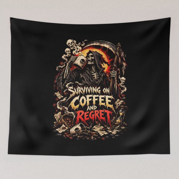 Item preview, Coffee And Regret Grim Reaper Work Metal Shirt designed and sold by Tong4130.
