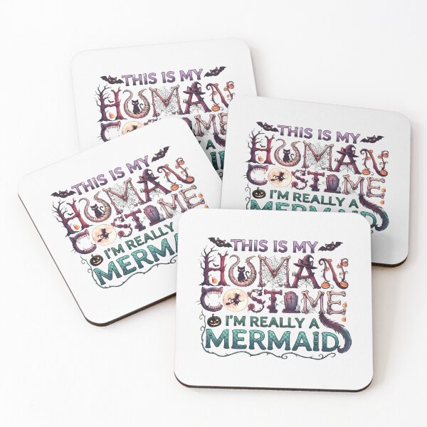 Item preview,  This Is My Human Costume I'm Really A Mermaid Halloween Typography designed and sold by Retro Whiskers.