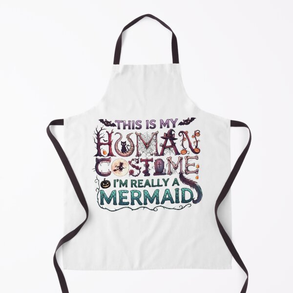 Item preview,  This Is My Human Costume I'm Really A Mermaid Halloween Typography designed and sold by Retro Whiskers.