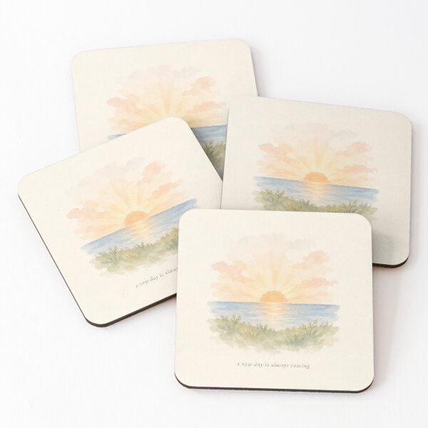 Item preview, A New Day Is Coming Sunrise Illustration | Mental Health Wall Art designed and sold by FixationStudio.