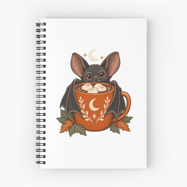 Item preview, Cute Bat with Hot Chocolate - Cozy Halloween Art designed and sold by cybersilverhand.