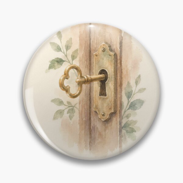 Item preview, Open Up Slowly Key in Door Illustration | Mental Health Wall Art designed and sold by FixationStudio.