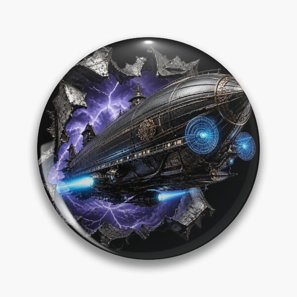 Item preview, Steampunk Cyber Zeppelin Airship Torn Metal Graphic designed and sold by LazyDayzCo.