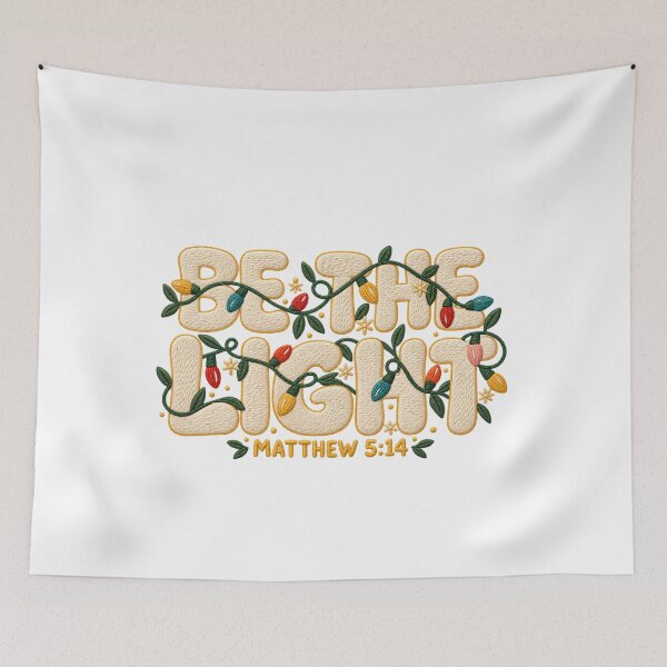 Item preview, Be The Light Matthew 5:14 - Boho Embroidered Christmas Lights Christian designed and sold by Neurospicy Trolls.