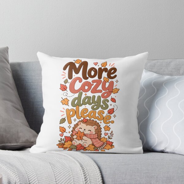 Item preview, More Cozy Fall Season Days Please | First Day of Fall | Kawaii Hedgehog designed and sold by LittleJoyStudio.Art.