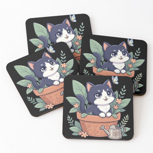 Item preview, Cat in Flower Pot Plant Parent Botanical Cute Kitty  designed and sold by mood-draftsman.