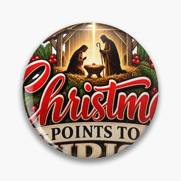 Item preview, Christmas Points To Christ Nativity Christian Christmas designed and sold by 198tees.