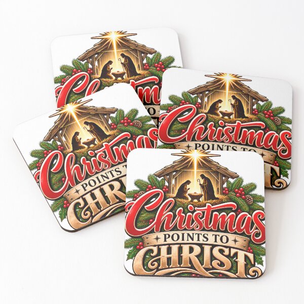 Item preview, Christmas Points To Christ Nativity Christian Christmas designed and sold by 198tees.
