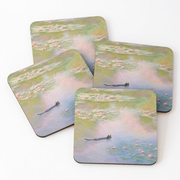 Item preview, Monet Water Lilies Black Cat Swimming Painting Parody designed and sold by artswag.