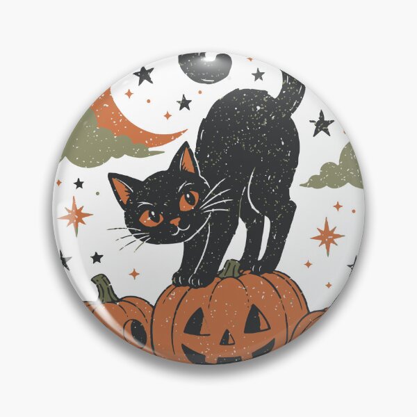 Item preview, Retro Black Cat Halloween Pumpkin Vintage Moon designed and sold by CreativeBrains7.