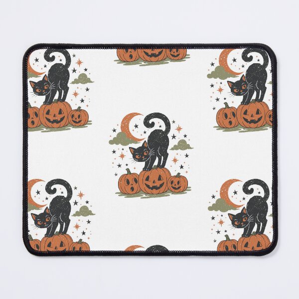 Item preview, Retro Black Cat Halloween Pumpkin Vintage Moon designed and sold by CreativeBrains7.