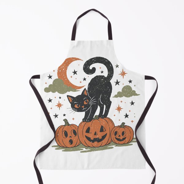 Item preview, Retro Black Cat Halloween Pumpkin Vintage Moon designed and sold by CreativeBrains7.