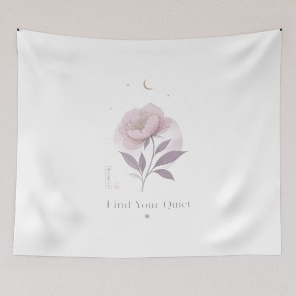 Item preview, Redbubble Title Find Your Quiet Floral Moon | Soft Botanical Self Care Quote designed and sold by dreamz-world.