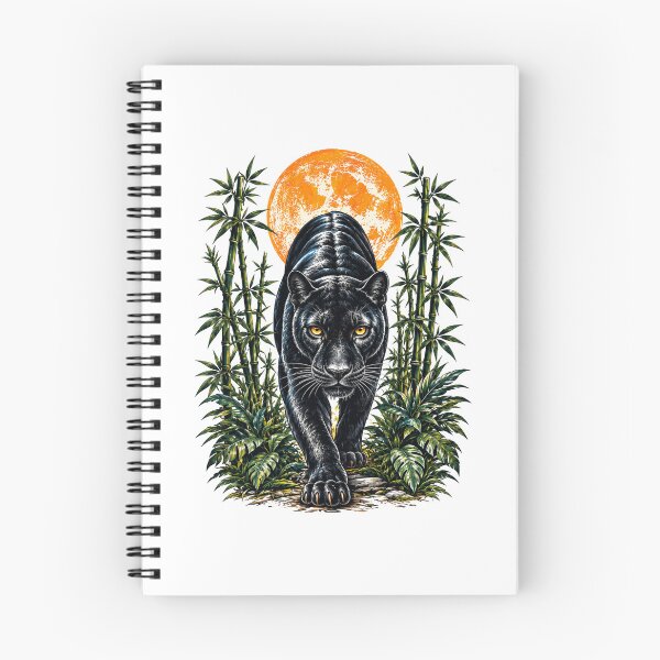 Item preview, Black Panther Bamboo Jungle Orange Moon Wildlife designed and sold by Moizento.