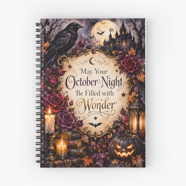 Item preview, May Your October Night Be Filled with Wonder – Gothic Halloween Raven Art designed and sold by blankTeeShirt.