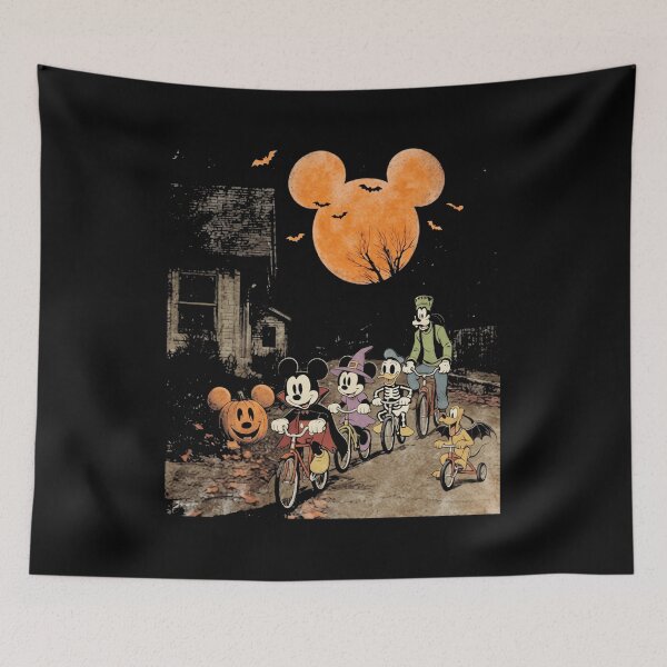 Item preview, Vintage Cartoon Friends Halloween Bicycle Ride designed and sold by Shoaibstudio.