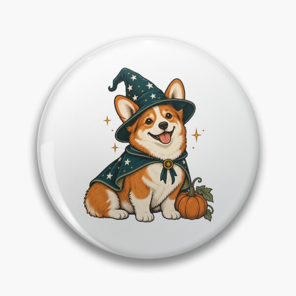 Item preview, Corgi Wizard with Pumpkin - Cute Halloween Dog designed and sold by cybersilverhand.