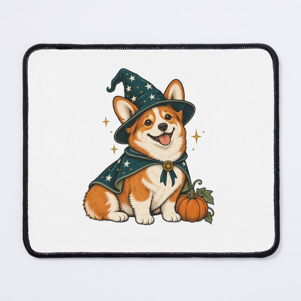 Item preview, Corgi Wizard with Pumpkin - Cute Halloween Dog designed and sold by cybersilverhand.