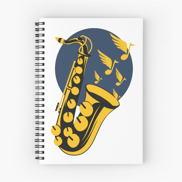 Item preview, Retro Jazz Saxophone Illustration | Midnight Blue Music Design | Vintage Musical Instrument Art | Jazz Lover Gift designed and sold by Studio pod Burom.