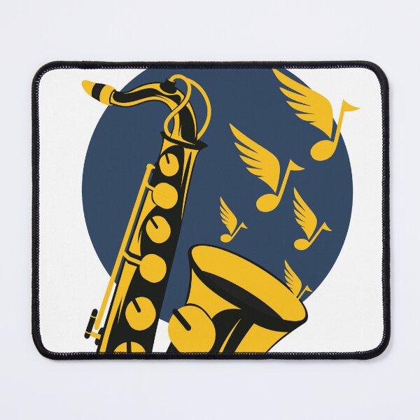 Item preview, Retro Jazz Saxophone Illustration | Midnight Blue Music Design | Vintage Musical Instrument Art | Jazz Lover Gift designed and sold by Studio pod Burom.