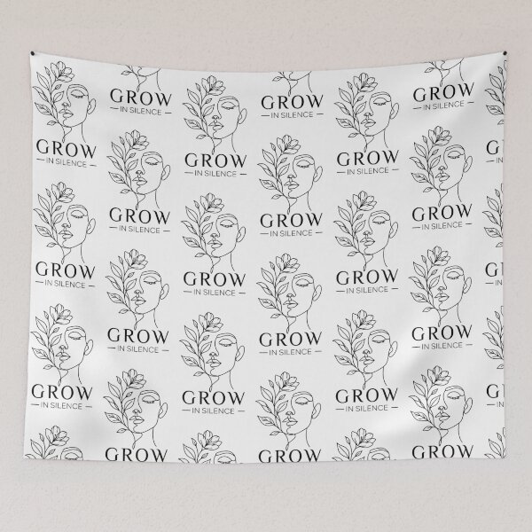 Item preview, ​Grow In Silence Aesthetic Line Art Woman Design designed and sold by Minem39.