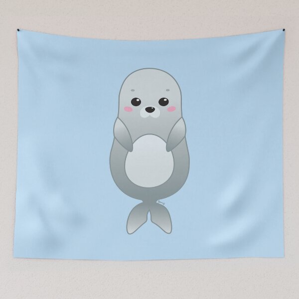 Item preview, Cute Pastel Baby Seal - Kawaii Chibi illustration designed and sold by Agamaji.
