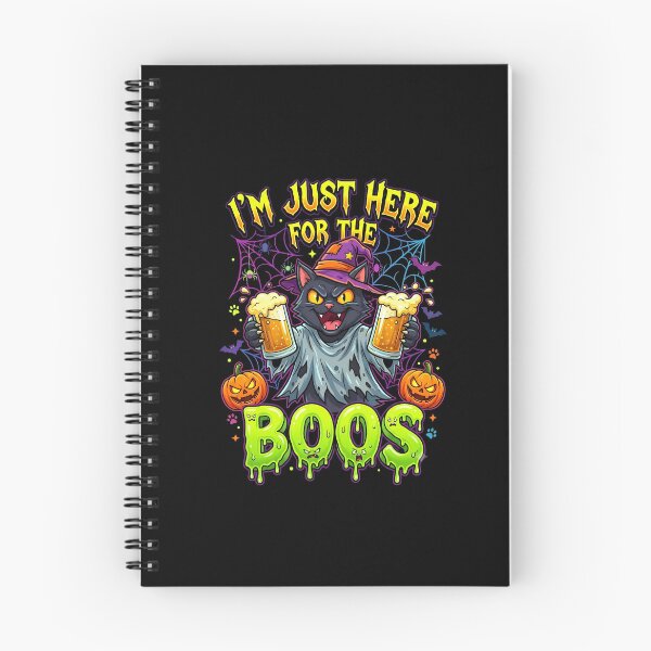 Item preview, I'm Just Here For The Boos Funny Black Cat Witch Halloween designed and sold by Retro Whiskers.