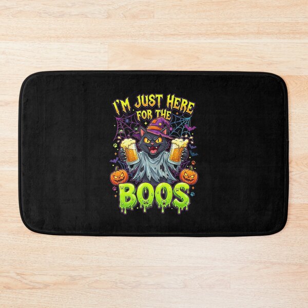 Item preview, I'm Just Here For The Boos Funny Black Cat Witch Halloween designed and sold by Retro Whiskers.