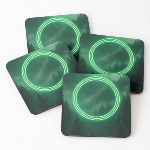 Item preview, Glowing Emerald Ring Portal Over Misty Forest designed and sold by monkeybusiness.pt.