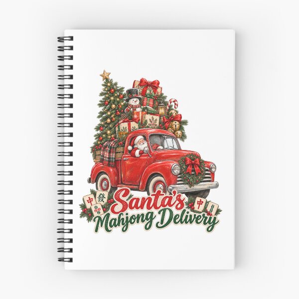 Item preview, Santa Mahjong Delivery Christmas Vintage Truck Asian Holiday Santa Mahjong designed and sold by LandFinStudio.