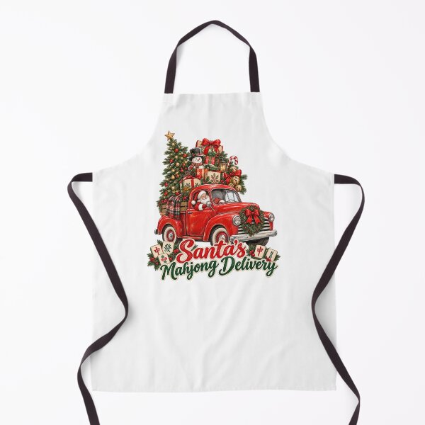 Item preview, Santa Mahjong Delivery Christmas Vintage Truck Asian Holiday Santa Mahjong designed and sold by LandFinStudio.