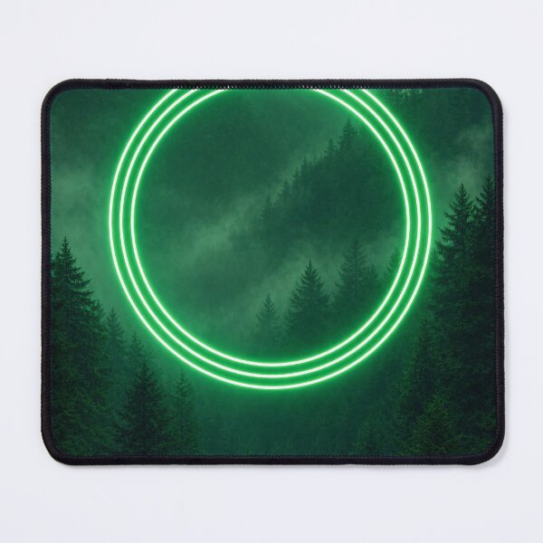Item preview, Glowing Emerald Ring Portal Over Misty Forest designed and sold by monkeybusiness.pt.