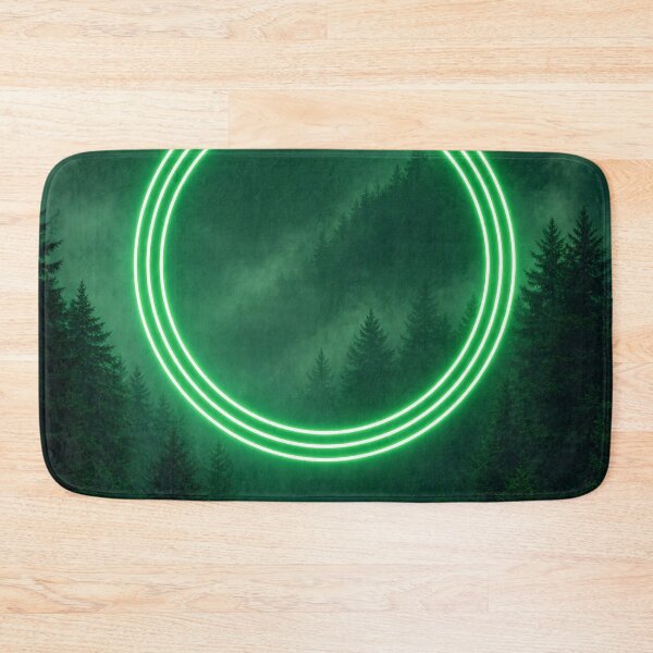 Item preview, Glowing Emerald Ring Portal Over Misty Forest designed and sold by monkeybusiness.pt.