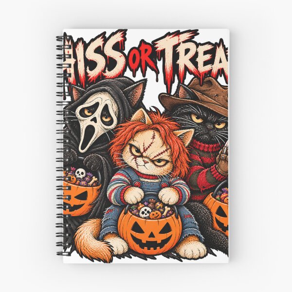 Item preview, Hiss or Treat Funny Horror Movie Cats Halloween T-Shirt Design designed and sold by KIDEnia.