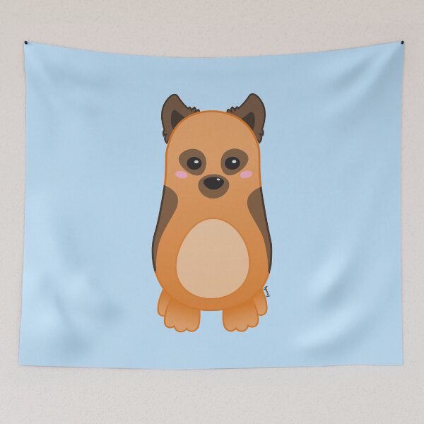Item preview, Cute Baby German Shepherd Dog - Kawaii Chibi illustration designed and sold by Agamaji.