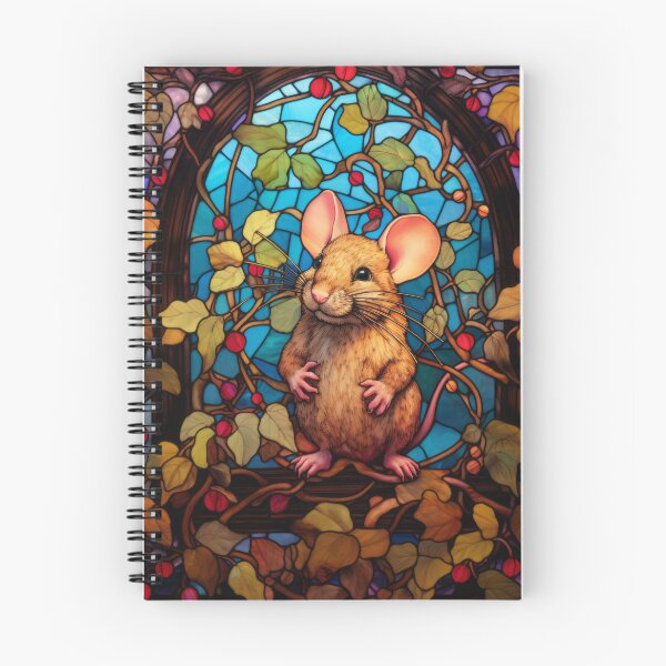 Item preview, Stained Glass Little Mouse in Botanical Garden designed and sold by pinkal.