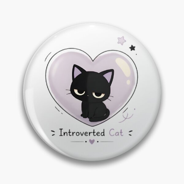 Item preview, Introverted Cat Heart | Cute Black Cat Introvert Aesthetic designed and sold by dreamz-world.