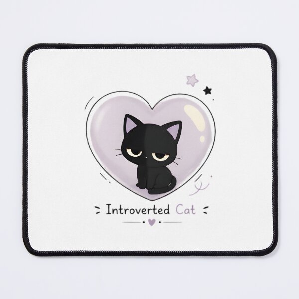 Item preview, Introverted Cat Heart | Cute Black Cat Introvert Aesthetic designed and sold by dreamz-world.
