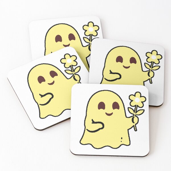 Item preview, Yellow Ghost with Kawaii Flower Halloween Spring Groovy designed and sold by AstronautMerch.