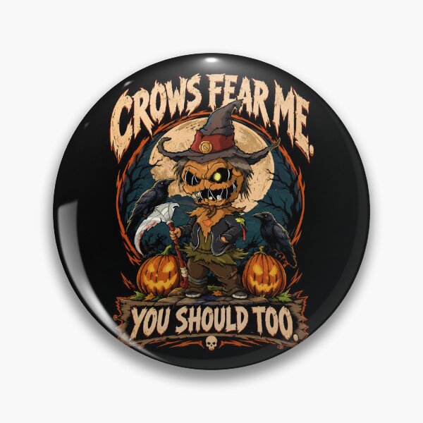 Item preview, Crows Fear Me Too Scarecrow Pumpkin Halloween Gothic Funny Horror Shirt designed and sold by digijob.