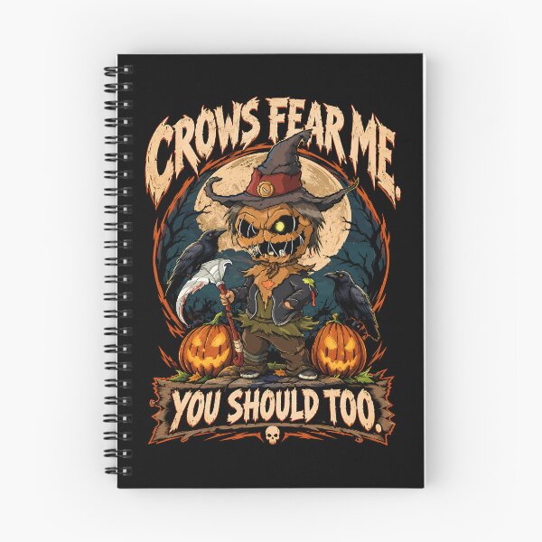 Item preview, Crows Fear Me Too Scarecrow Pumpkin Halloween Gothic Funny Horror Shirt designed and sold by digijob.