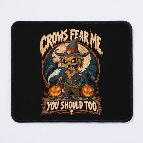 Item preview, Crows Fear Me Too Scarecrow Pumpkin Halloween Gothic Funny Horror Shirt designed and sold by digijob.