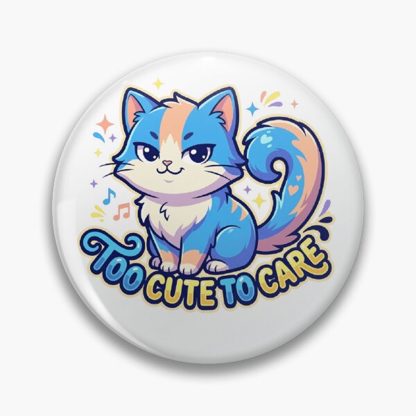 Item preview, Too Cute To Care Sassy Blue Cat Funny Cartoon  designed and sold by mood-draftsman.